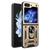 Capa Casa Samsung Galaxy Z-Flip 5 (Tela 6.7) Shield Dupla Camada Com Stand e Anel Dourado