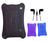 Capa Case de Silicone Emborrachada Para Tablet De 9 Polegadas + Fone de Ouvido Preto