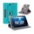 Capa Case Giratória + Película + Caneta p/ Tablet M7 3G PTB7SSG Azul-turquesa