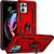 Capa Case Motorola Edge 20 Lite (XT2139) (Tela 6.67) Dupla Camada Com Stand e Anel Vermelho