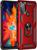 Capa Case Motorola Moto G50 4G (XT2137-1) (Tela 6.5) Dupla Camada Com Stand e Anel Vermelho