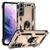 Capa Case Samsung Galaxy S21 FE (Fan Edition) (2021) (Tela 6.4) Com Stand e Anel Dourado