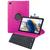 capa case teclado giratoria p/ samsung Galaxy Tab A8 X200 X205 Rosa