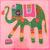 Capa de Almofada Indiana Quadrada Estampada com Elefante Bordada Rosa