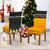 Capa de Cadeira Jantar Avulsa Estampada Ano Novo Ajustável com Elástico - Protetora Para Cozinha Malha Gel Helanca Árvore Dourado
