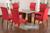 Capa de cadeira para cozinha 6 lugares Variação malha  Lisa  Vermelho