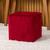Capa de Puff Quadrado Avulsa Lisa Ajustável com Elástico - Tecido Veludo Suede Decoração Banquinho Luxo Para Sala Quarto Vermelho
