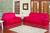 Capa De Sofa 2 E 3 Lugares Super Luxo Dália de Tecido Microfibra vermelha