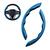 Capa De Volante De Fibra de Carbono Esportivo Protetora Decorativa Adaptável Universal Antiderrapante 2 Peças Azul