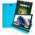 Capa Galaxy Tab A8 X200 X205 2021 10.5 Polegadas Couro Giratória Reforçada + Pelicula HPrime Premium Azul Céu