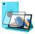 Capa giratória Protetora Para Tablet Galaxy Tab A8 + Película Cerâmica SM-X200, SM-X205 Azul Tiffany