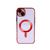 Capa Magsafe anti impacto transparente compatível com iPhone 13 Com proteção para câmera  Vermelho