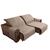 Capa para sofá-cama retrátil e reclinável 1,60m Com Bolso nas Laterais 2 Módulos Cáqui