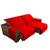 Capa para sofá-cama retrátil e reclinável 1,60m Com Bolso nas Laterais 2 Módulos Vermelho