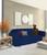Capa para Sofá de 3 lugares em Gorgurão Mais Vendidas  Renovação Sala Lar Decorativa Protetora Cachorro Azul marinho