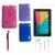 Capa para Tablet M7s Go M7s Lite M7 WIFI Mirage 2018 + Película + Caneta + Fone Roxo