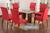 Capa Pra Cadeira Jantar Para Mesa 6 Lugares Malha Gel Vermelho