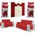 Capa pra sofa 2 e 3 lugares + 1 cortina paris 2x1,70 + 4 capas de almofada 2 lisa 2 florida vermelha