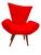 capa protetor cadeira poltrona vegas borboleta canoa decor sala quarto recepção tendêcia Vermelho