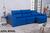 Capa Protetor De Sofá Retrátil Reclinável 3 Módulos Assento de 1,80m Veste Fácil Malha Gel Azul royal