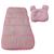 Capa Protetora Carrinho De Bebê + Travesseiro Cabeça Chata rosa