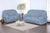 Capa Protetora de Sofá Kit 2 e 3 Lugares com 21 Elásticos Retrô Tamanho King Malha Gel Estampada 3 Flores Azul
