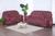 Capa Protetora de Sofá Kit 2 e 3 Lugares com 21 Elásticos Retrô Tamanho King Malha Gel Estampada 4 Folhas Vermelha e Preta