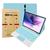 Capa Tab S7 Fe 12.4 Case Teclado e Touchpad Colorido + Pelicula de Vidro Premium Azul Claro