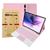 Capa Tab S7 Fe 12.4 Case Teclado e Touchpad Colorido + Pelicula de Vidro Premium Rosa Claro