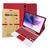 Capa Tab S7 Fe 12.4 Case Teclado e Touchpad Colorido + Pelicula de Vidro Premium Vermelha