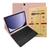 Capa Tablet A9 8.7 Case com Teclado e Touchpad Anti Impacto + Pelicula de Vidro Rosê