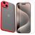 Capa Translucida Compatível Com iPhone 15 Todos + Pelicula Hidrogel Vermelho