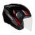 Capacete Aberto Ebf Spark Jet Sting Preto e Chumbo Brilhante Moto Motoqueiro Motociclista Preto e Chumbo Brilhante