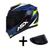 Capacete Asx Axxis Eagle Street Brilho Pto/Az/Am + Viseira Fumê