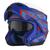 Capacete Attack Evo Fechado Robocop Articulado Escamoteavel Queixo Gladeador Masculino Feminino Tork AZUL - VERMELHO