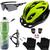 Capacete Bike Ciclismo + Garrafa Térmica + Suporte + Sinalizador + Óculos + Par De Luvas Verde deko top