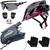 Capacete Bike Ciclismo + Mochila De Hidratação + Pisca + Óculos + Luvas Rosa, Preto tsw