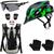 Capacete Bike Ciclismo + Mochila De Hidratação + Pisca + Óculos + Luvas Verde, Preto tsw