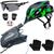 Capacete Bike Ciclismo + Mochila De Hidratação + Pisca + Óculos + Luvas Verde, Preto tsw