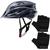 Capacete Bike Mtb Tsw Ciclista Com Sinalizador De Led + Luvas Preto tsw raptor 3, Luvas