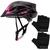 Capacete Bike Mtb Tsw Ciclista Com Sinalizador De Led + Luvas Rosa Tsw Raptor 3 + Luvas