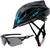 Capacete Bike Tsw Ciclismo Mtb Com Sinalizador De Led Leve E Resistente + Óculos Esporte Azul tsw raptor 3