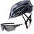 Capacete Bike Tsw Ciclismo Mtb Com Sinalizador De Led Leve E Resistente + Óculos Esporte Preto Tsw Raptor 3