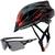 Capacete Bike Tsw Ciclismo Mtb Com Sinalizador De Led Leve E Resistente + Óculos Esporte Vermelho tsw raptor 3