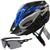 Capacete Ciclismo Bicicleta Com Sinalizador De Led + Óculos Proteção Azul deko