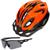 Capacete Ciclismo Bicicleta Com Sinalizador De Led + Óculos Proteção Laranja deko top
