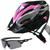 Capacete Ciclismo Bicicleta Com Sinalizador De Led + Óculos Proteção Rosa claro deko