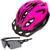 Capacete Ciclismo Bicicleta Com Sinalizador De Led + Óculos Proteção Rosa deko top