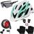 Capacete Ciclismo Bike + Cadeado Trava Bicicleta + Pisca + Óculos + Par De Luvas Branco, Verde absolute