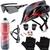 Capacete Ciclismo Bike + Garrafa Térmica + Suporte + Pisca + Óculos + Par De Luvas Vermelho, Preto tsw